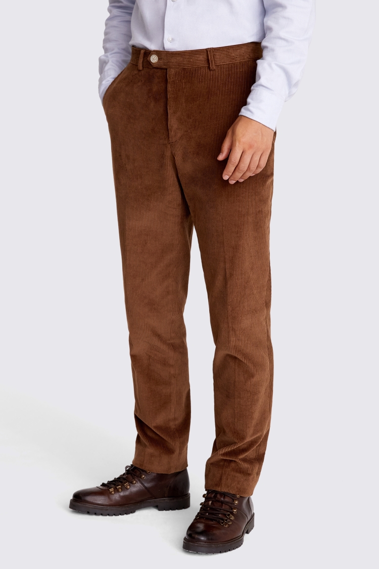 Tailored Fit Copper Corduroy Trousers