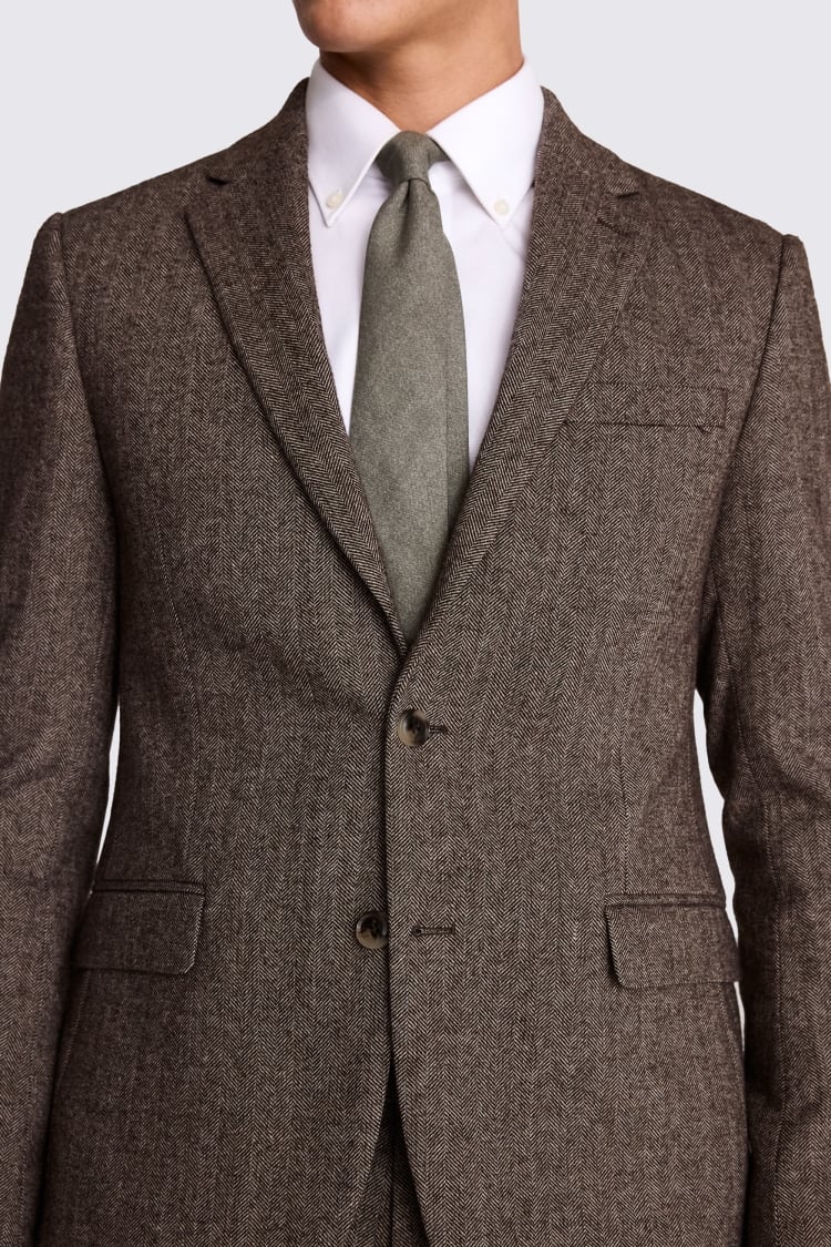 Slim Fit Brown Tweed Jacket | Buy Online at Moss