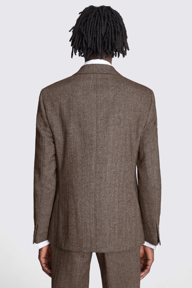 Slim Fit Brown Tweed Suit