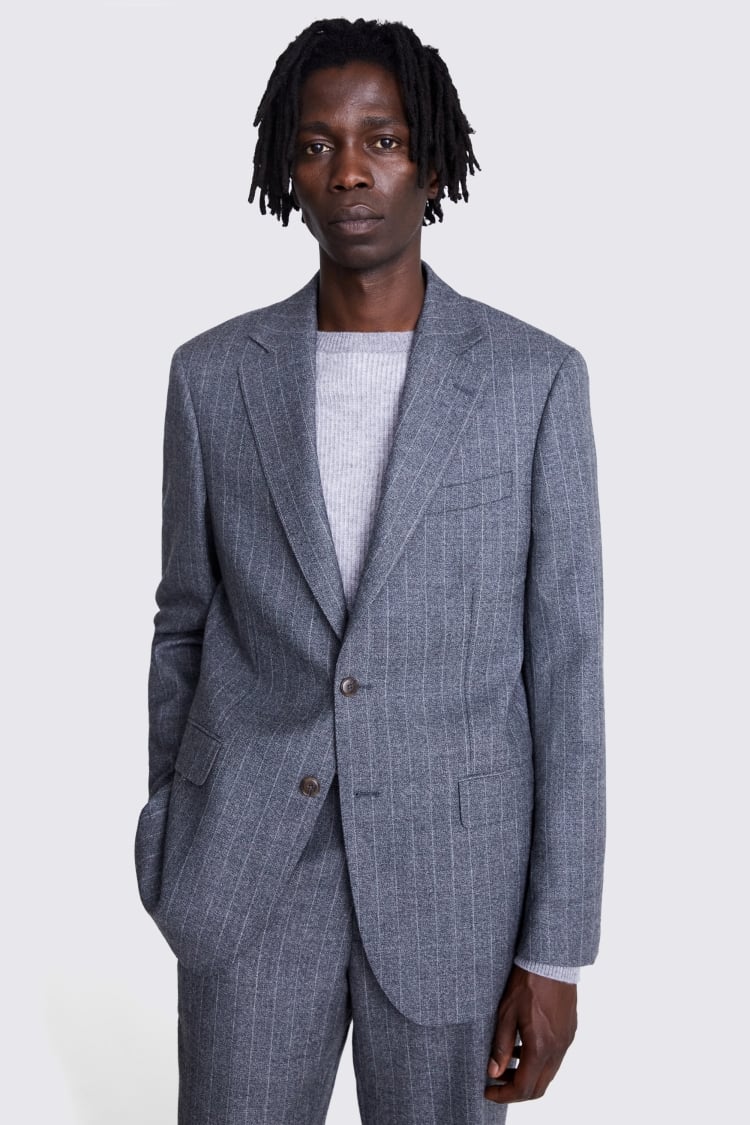 Regular Fit Grey Stripe Suit