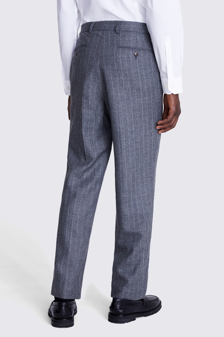 Regular Fit Grey Stripe Trousers
