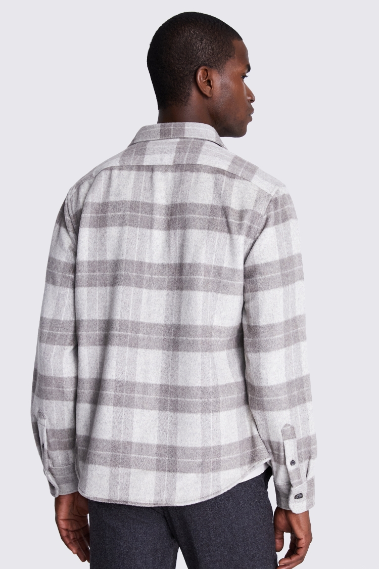 Taupe Check Overshirt