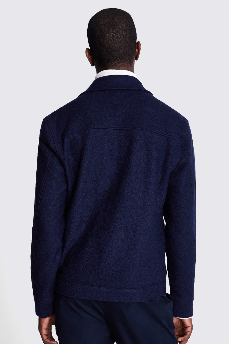 Mens navy wool jacket sale