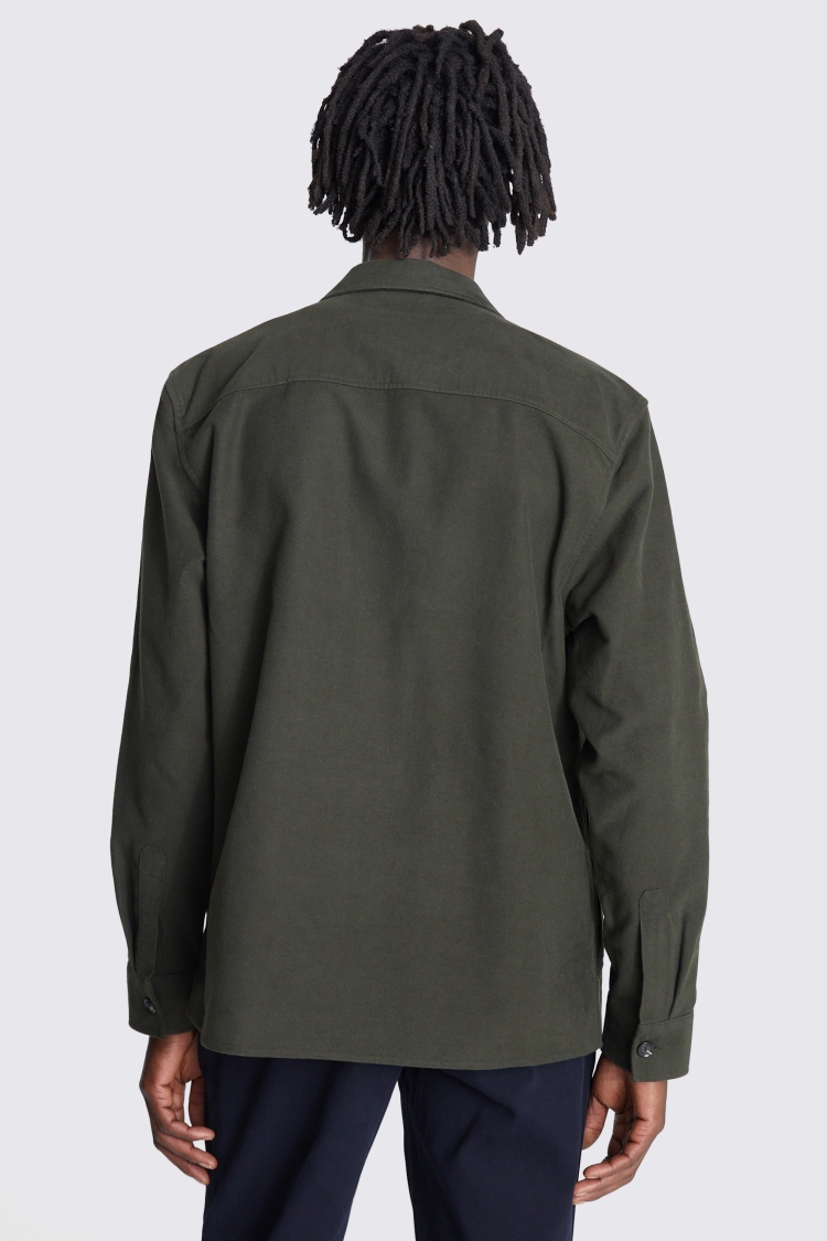 Dark Green Moleskin Overshirt 