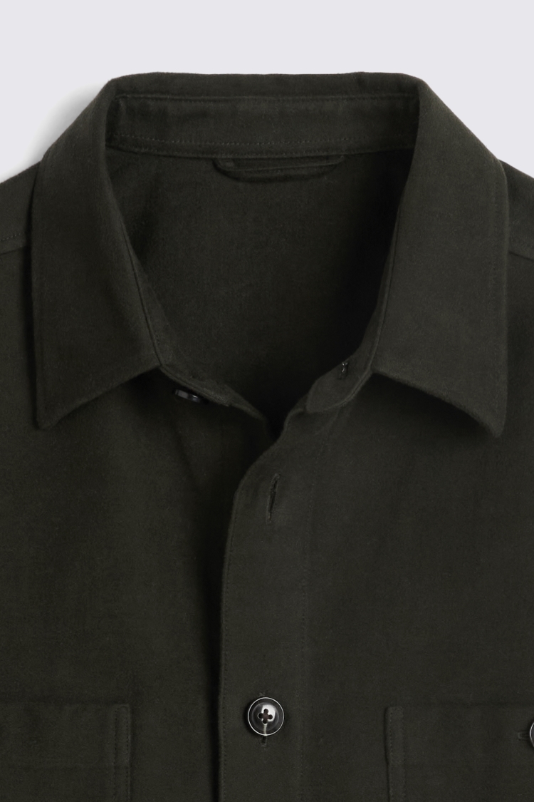 Dark Green Moleskin Overshirt 