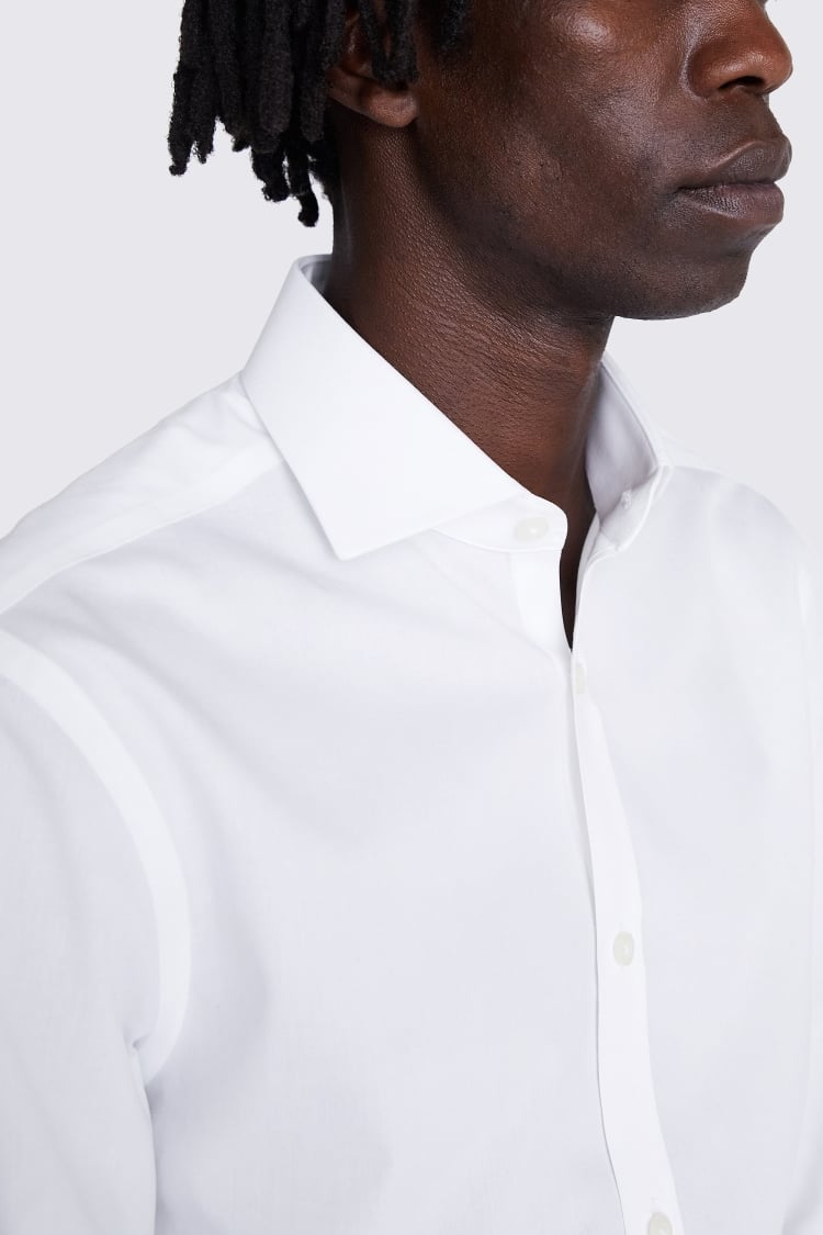 Slim Fit White Poplin Non-Iron Shirt