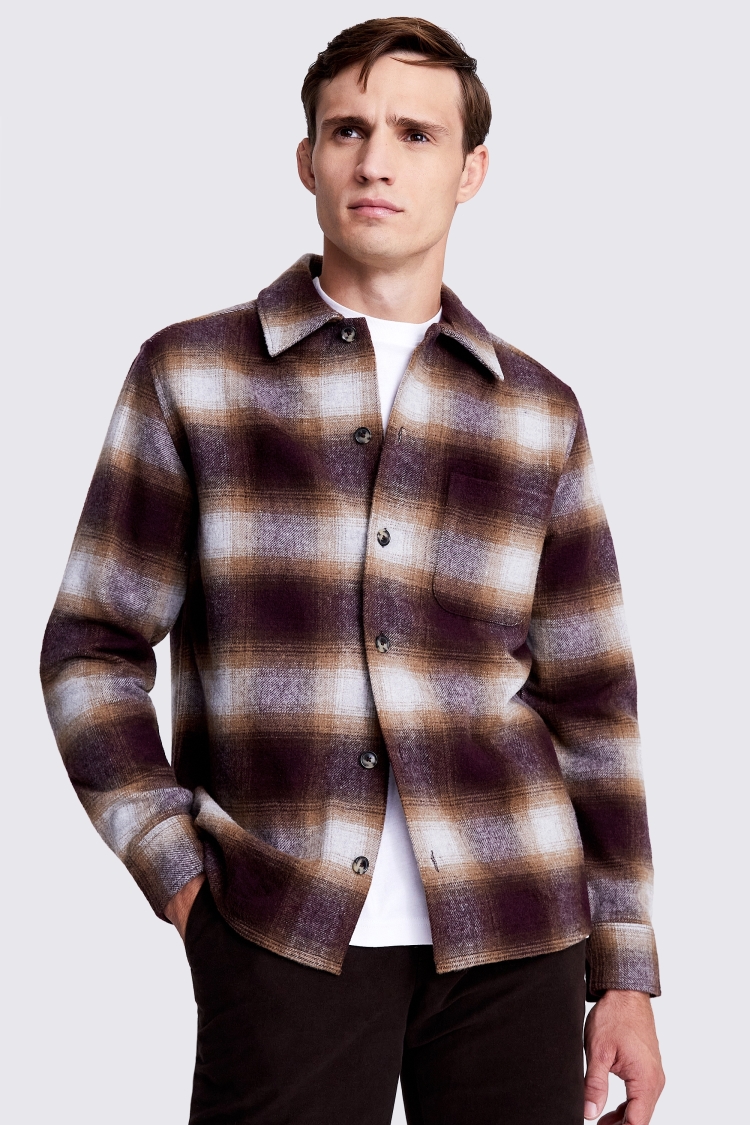 Burgundy Check Overshirt 