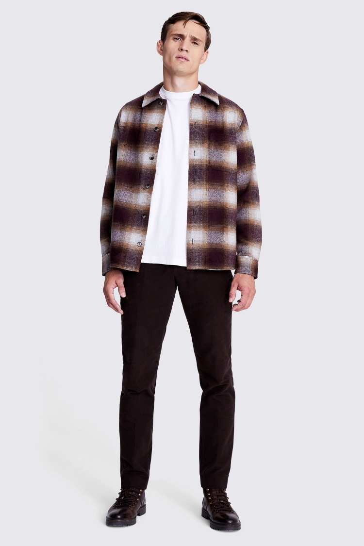 Burgundy Check Overshirt 