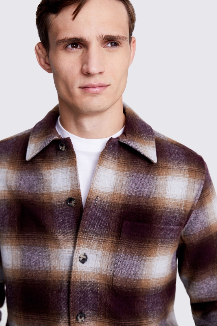 Burgundy Check Overshirt 