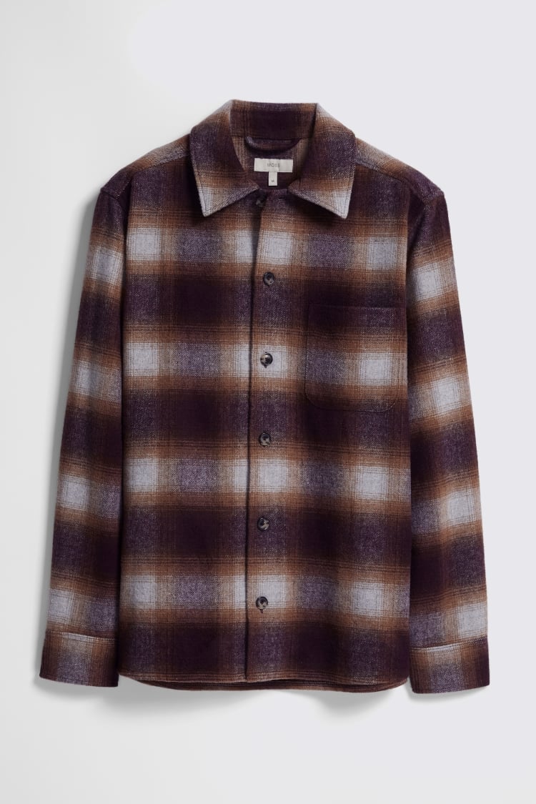 Burgundy Check Overshirt 