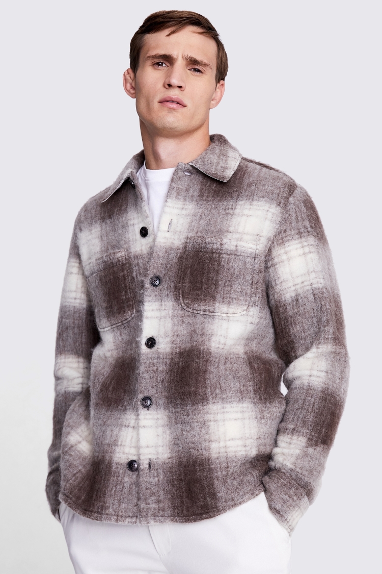 Dark Brown Check Overshirt 