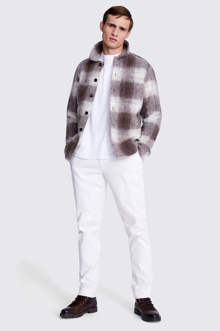 Dark Brown Check Overshirt 