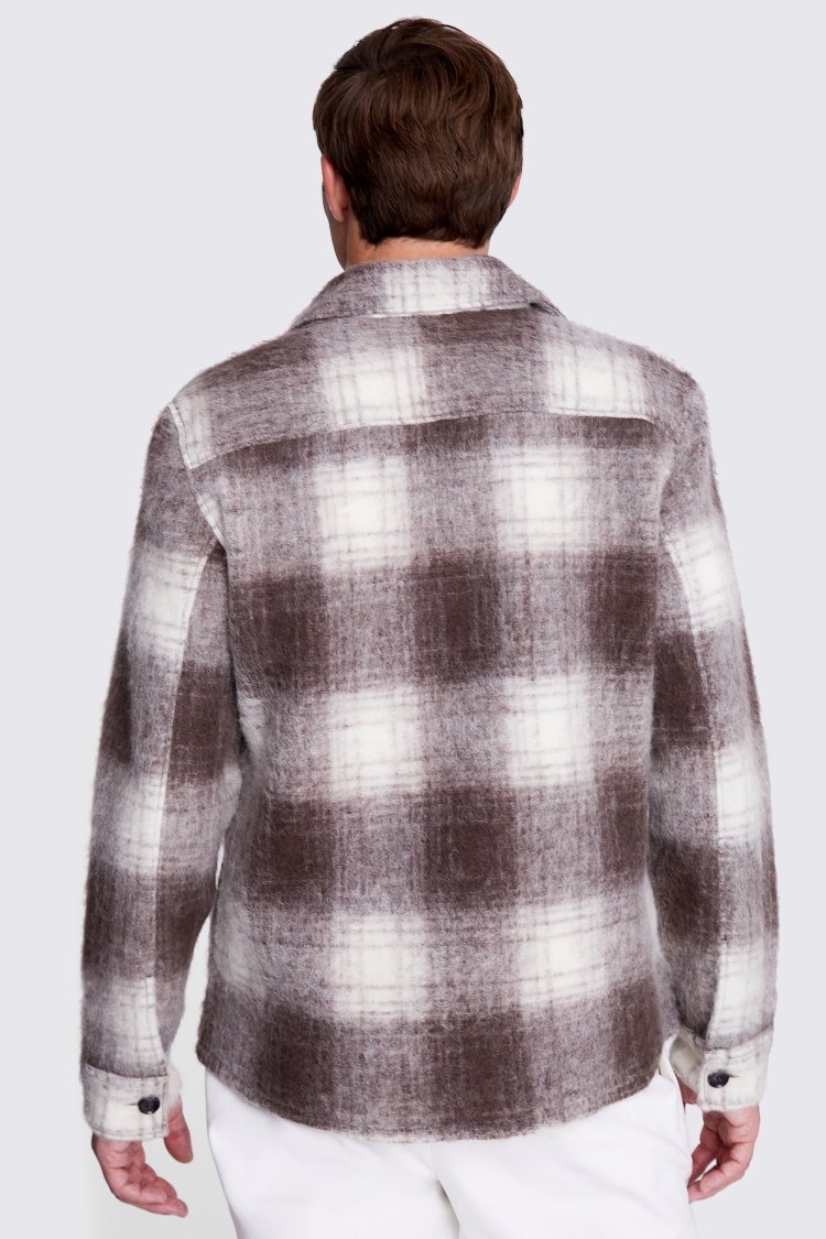 Dark Brown Check Overshirt 