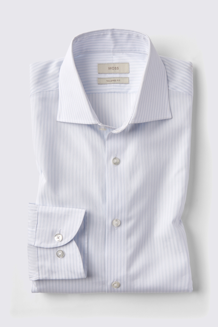 Tailored Fit Sky Bengal Stripe Shirt