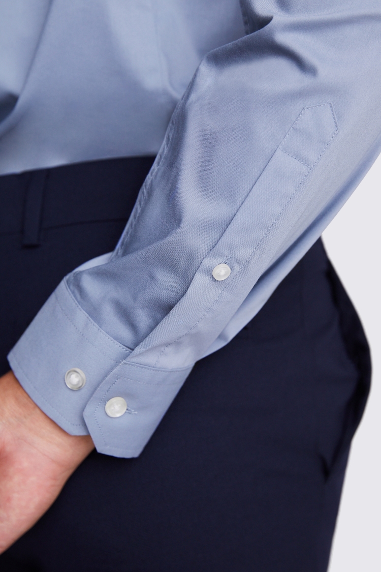 Slim Fit Mid-Blue Stretch Shirt 