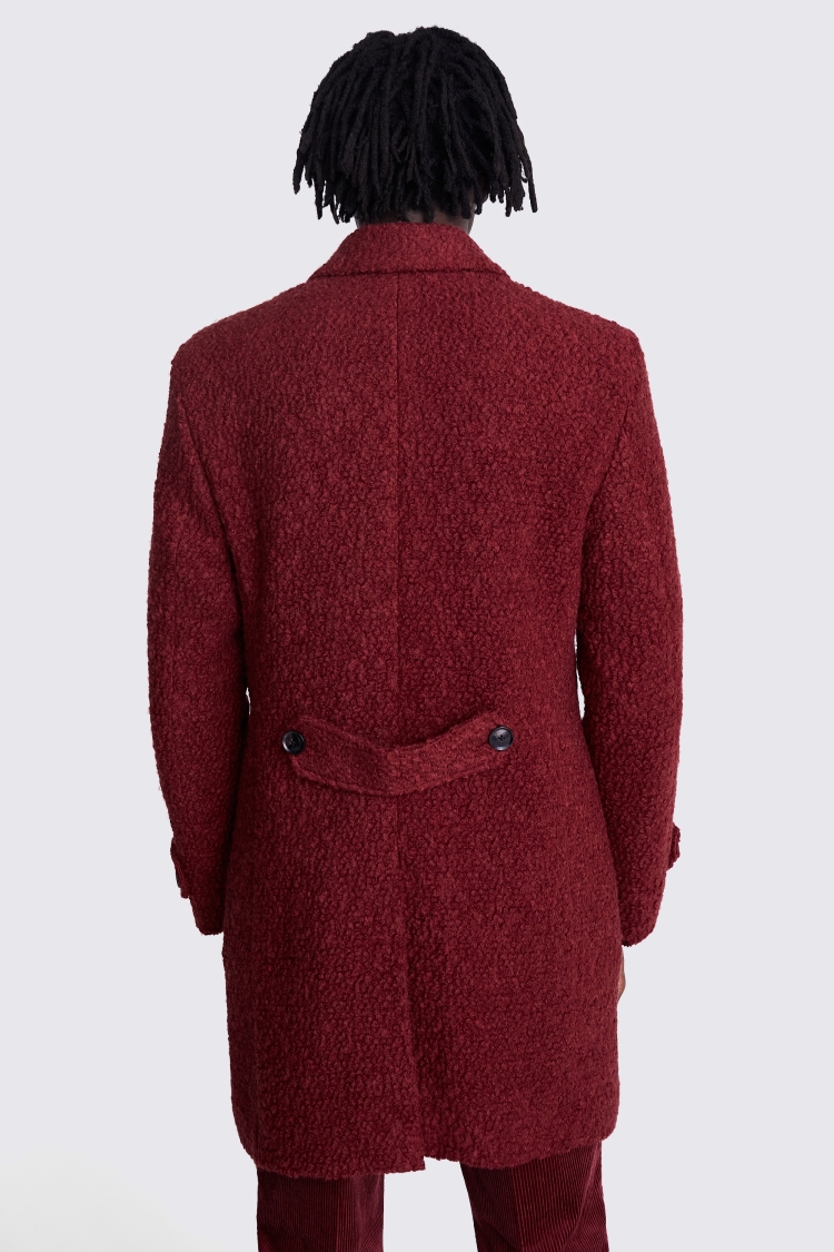 Red Bouclé Coat 