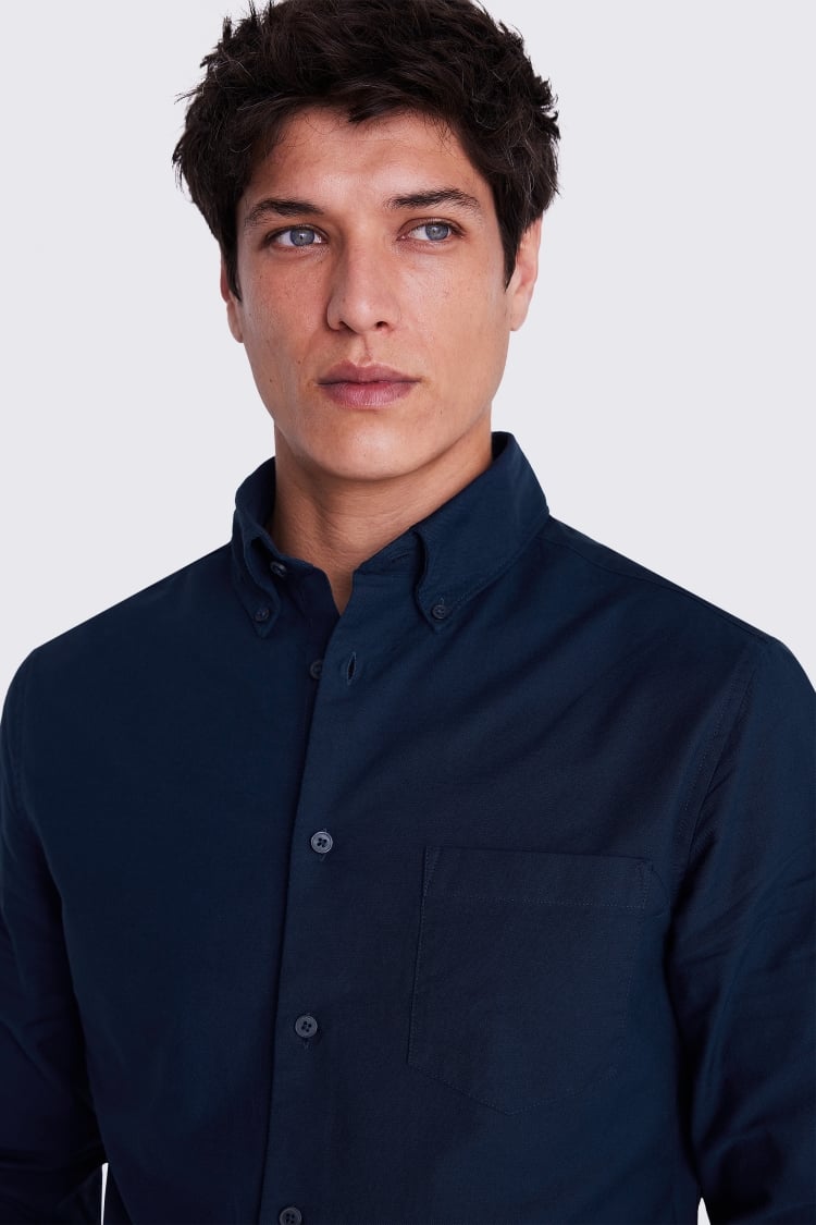 Navy Washed Oxford Shirt