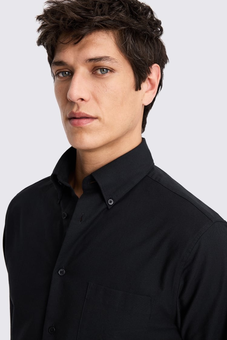 Black Washed Oxford Shirt