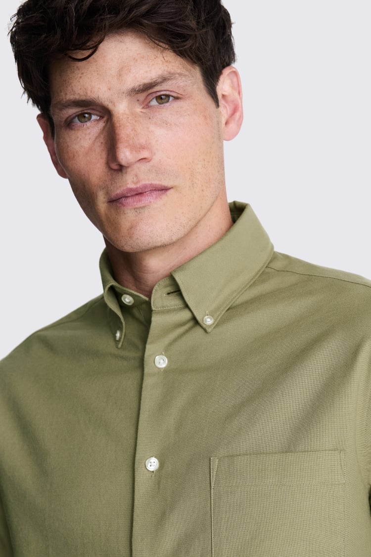 Olive Washed Oxford Shirt