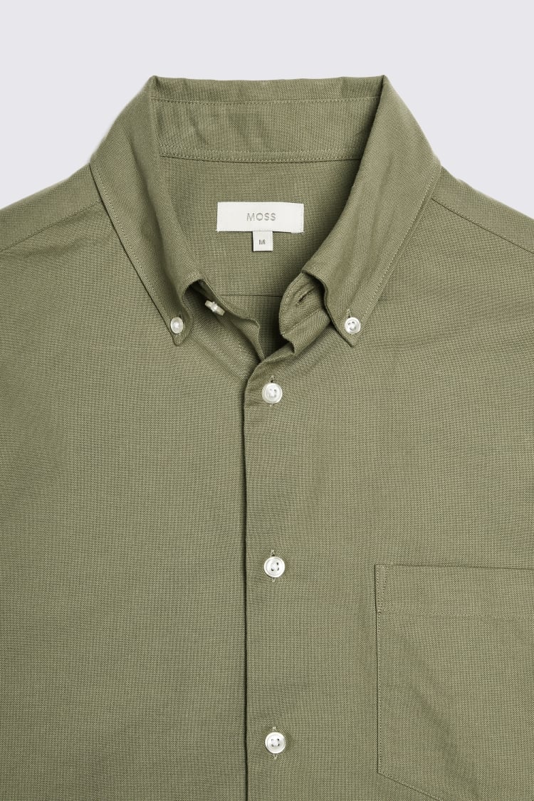 Olive Washed Oxford Shirt