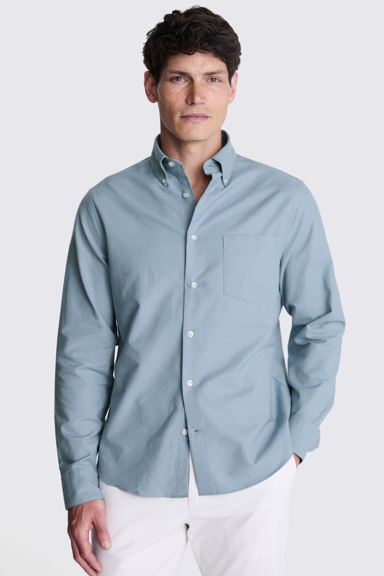 Teal Washed Oxford Shirt