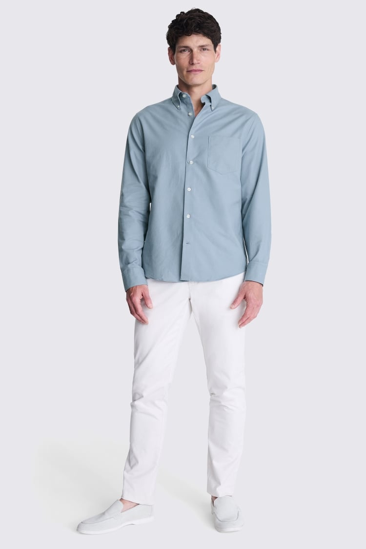 Teal Washed Oxford Shirt