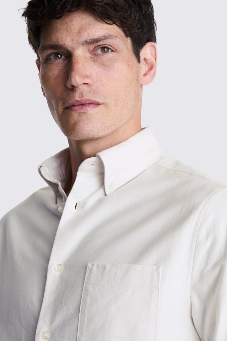 Ecru Washed Oxford Shirt