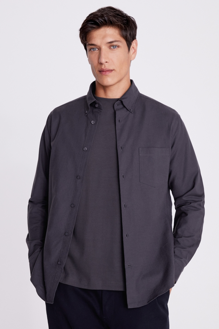 Charcoal Washed Oxford Shirt