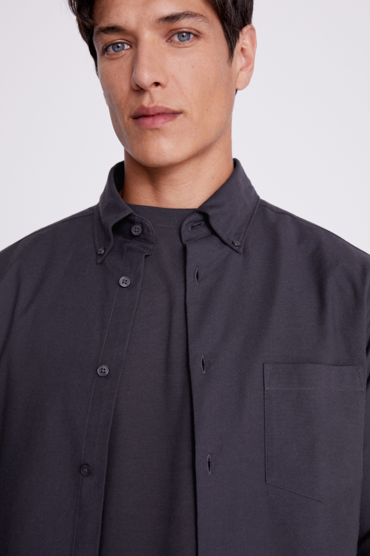 Charcoal Washed Oxford Shirt