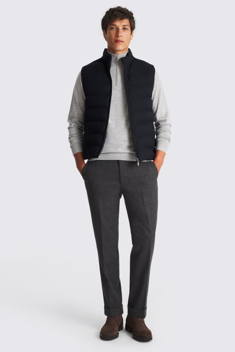 Navy Flannel Gilet 