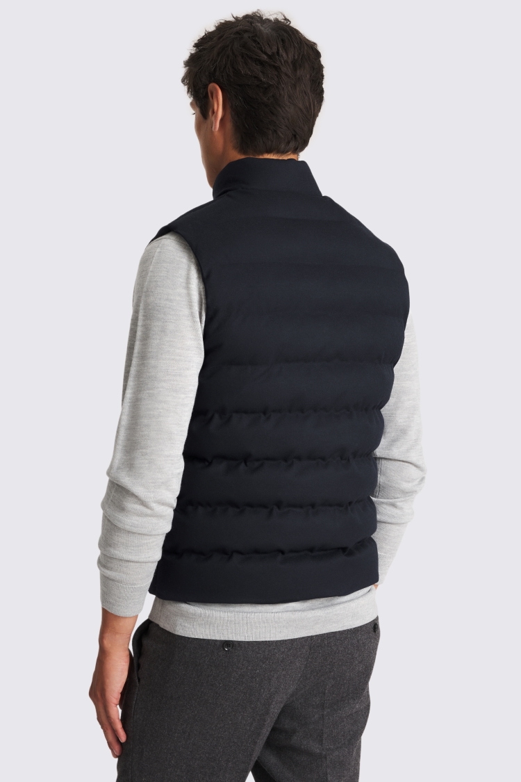 Navy Flannel Gilet 