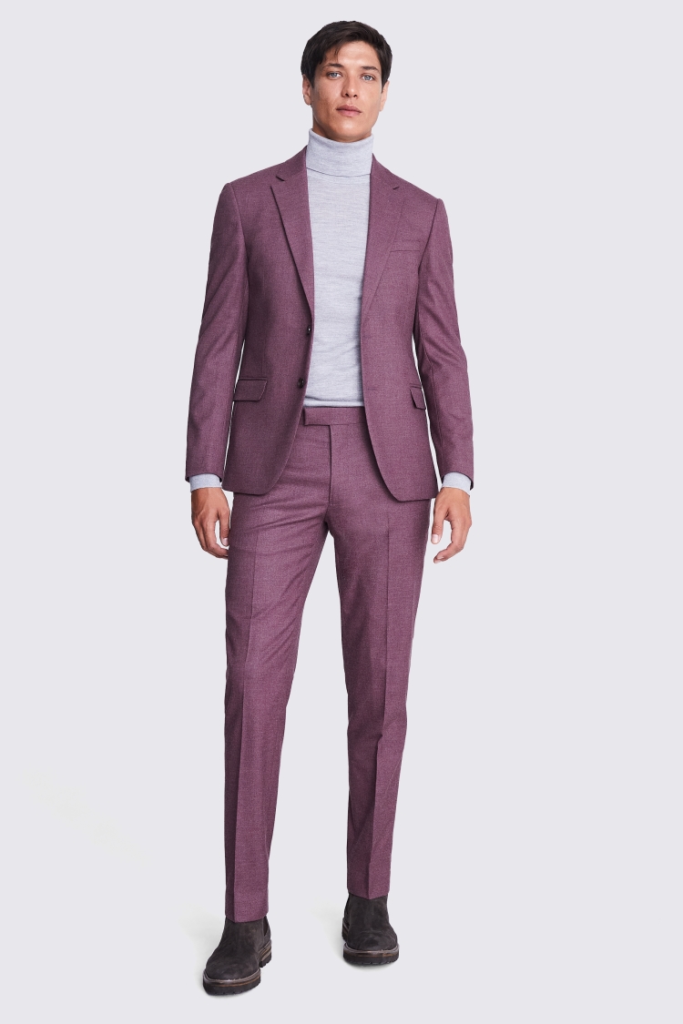 Slim Fit Mulberry Flannel Suit