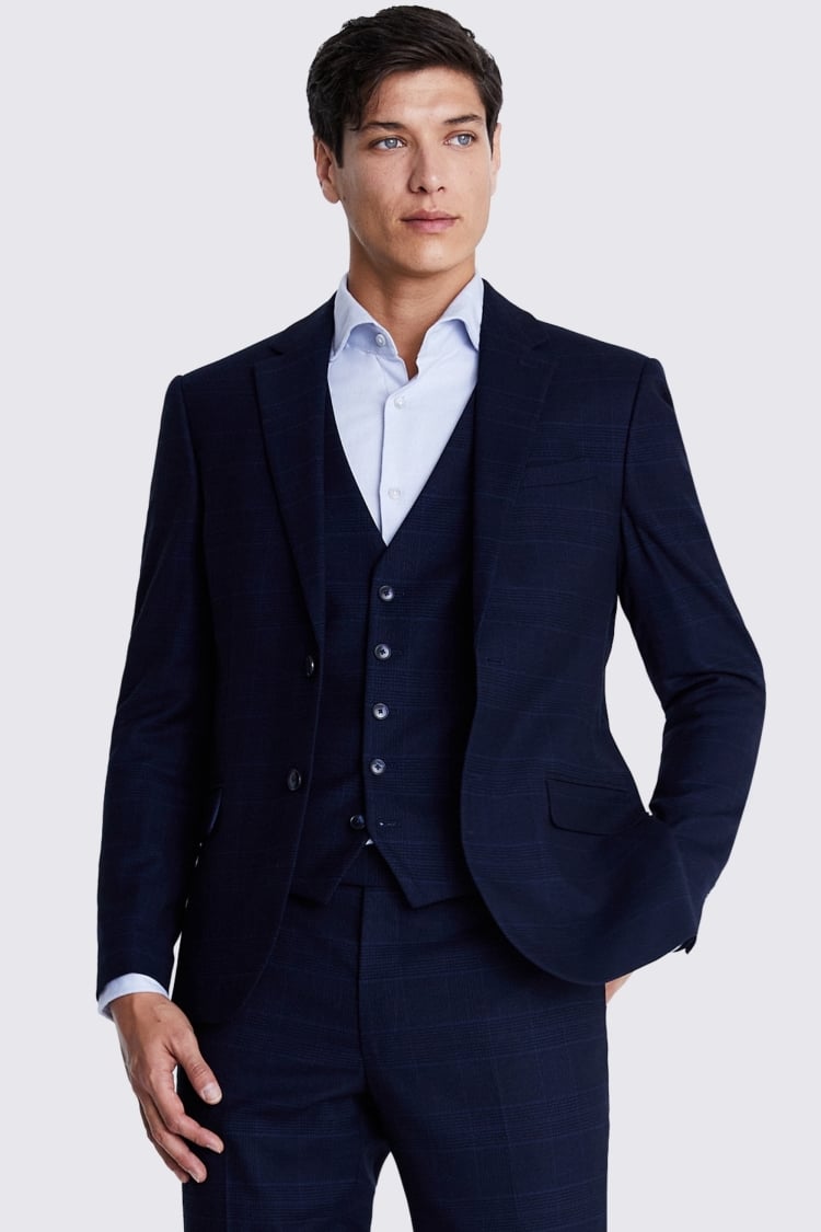 Slim Fit Ink Check Suit