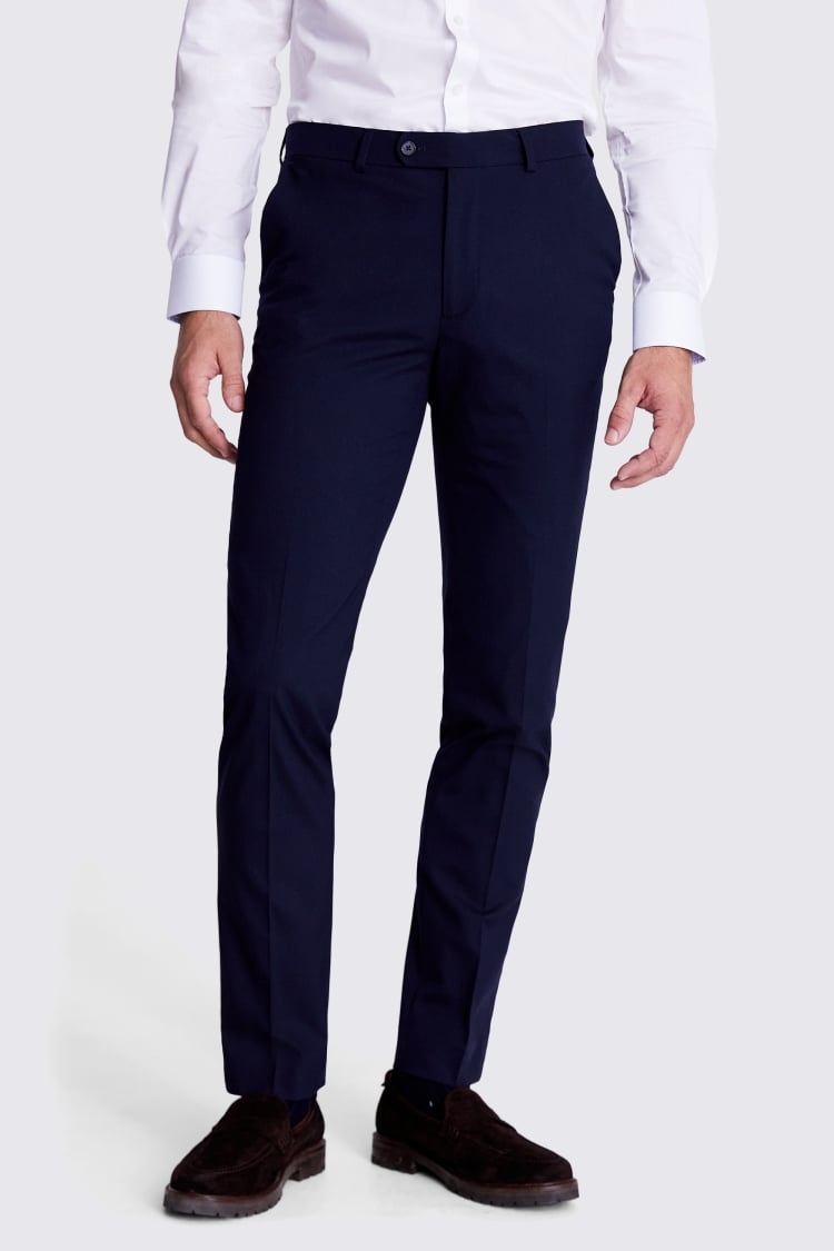 Tailored Fit Navy Trousers 