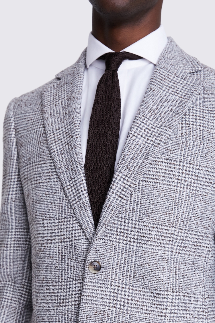 Tailored Fit Grey Check Tweed Suit