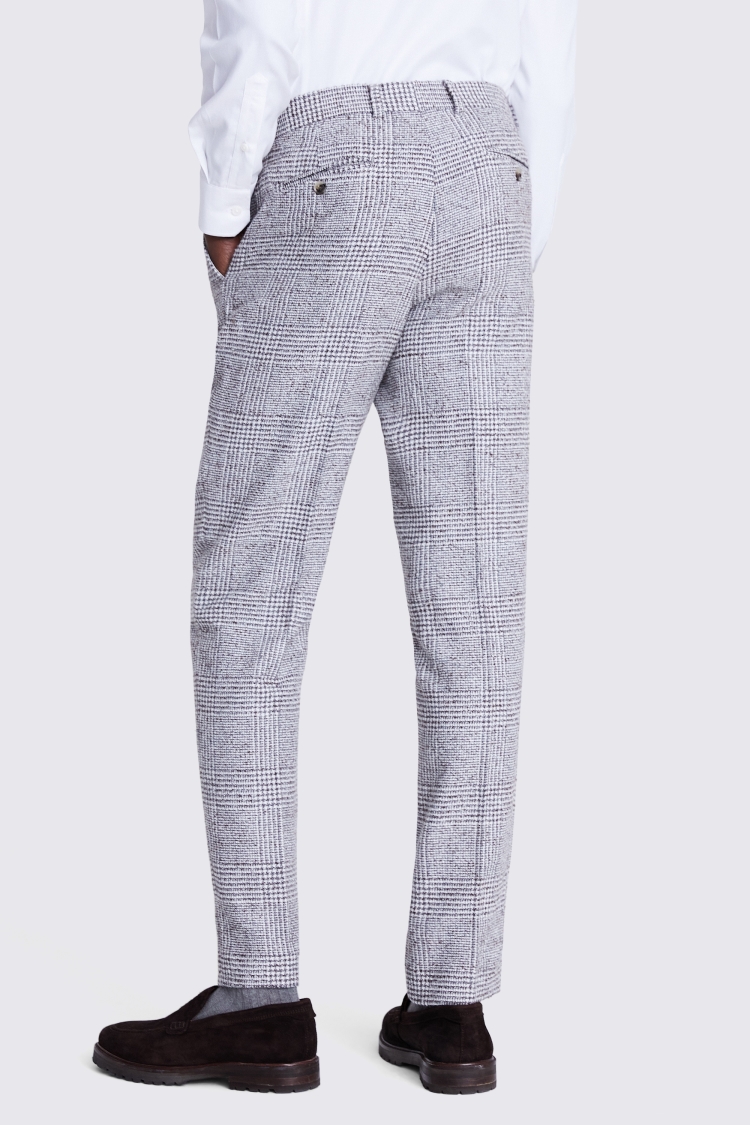 Tailored Grey Check Tweed Trousers