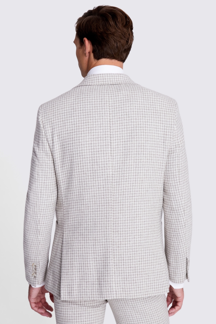 Tailored Fit Stone Houndstooth Tweed Suit