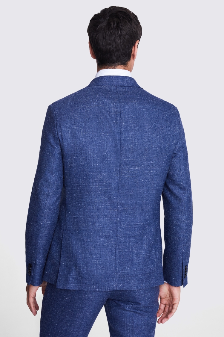 Slim Fit Navy Slub Jacket 