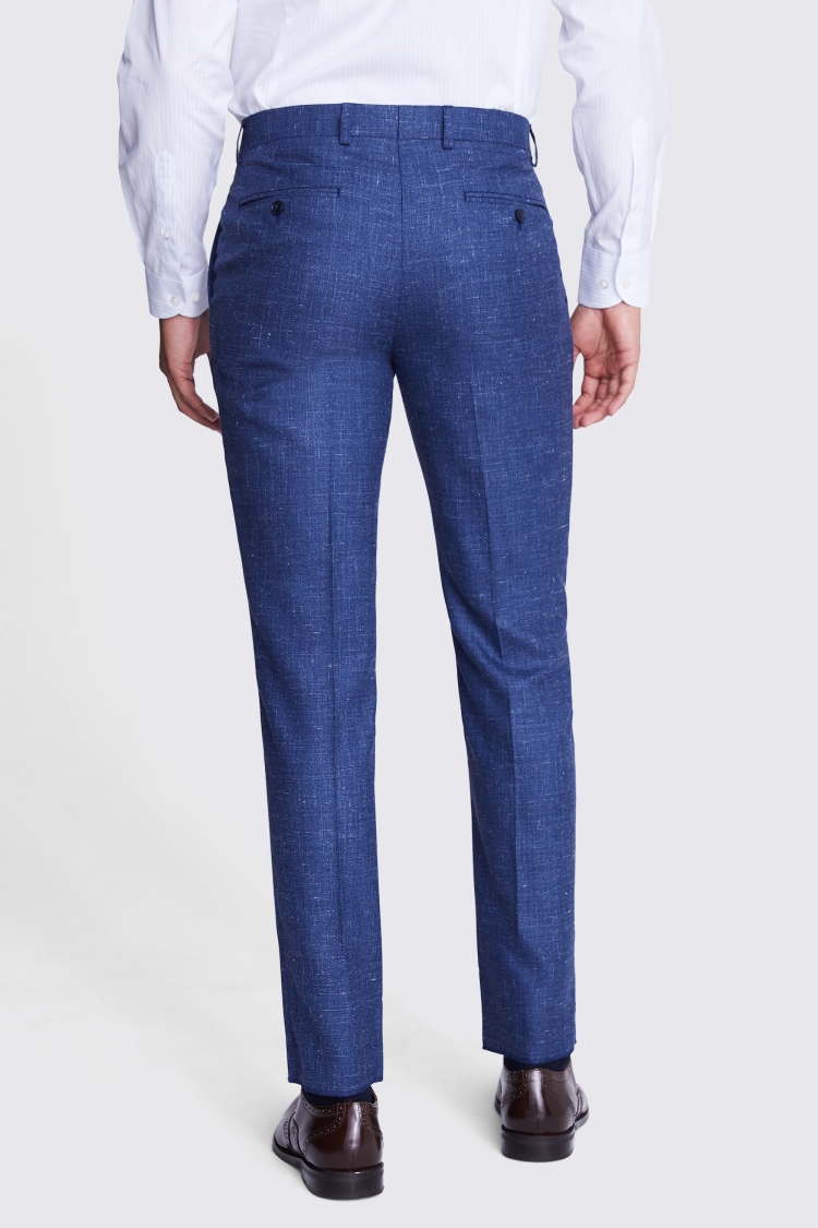 Stretch navy blue pinstripe slim fit Trousers