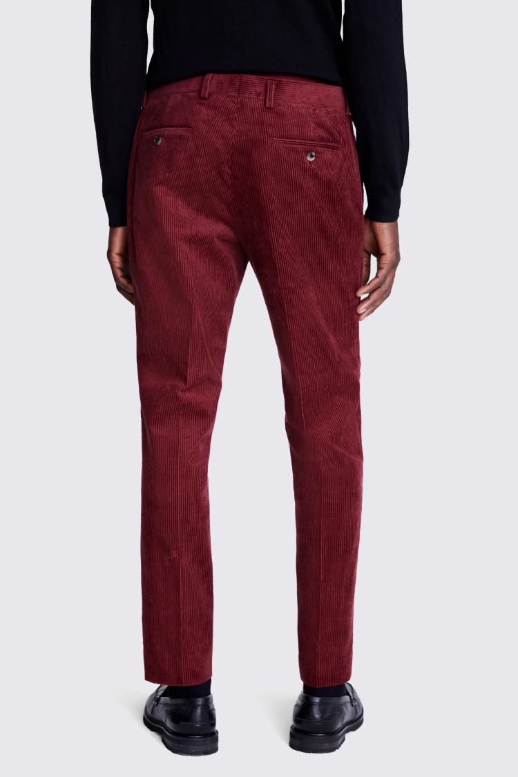 Slim Fit Red Corduroy Pants
