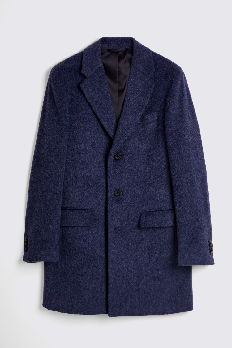 Italian Blue Brushed Overcoat 