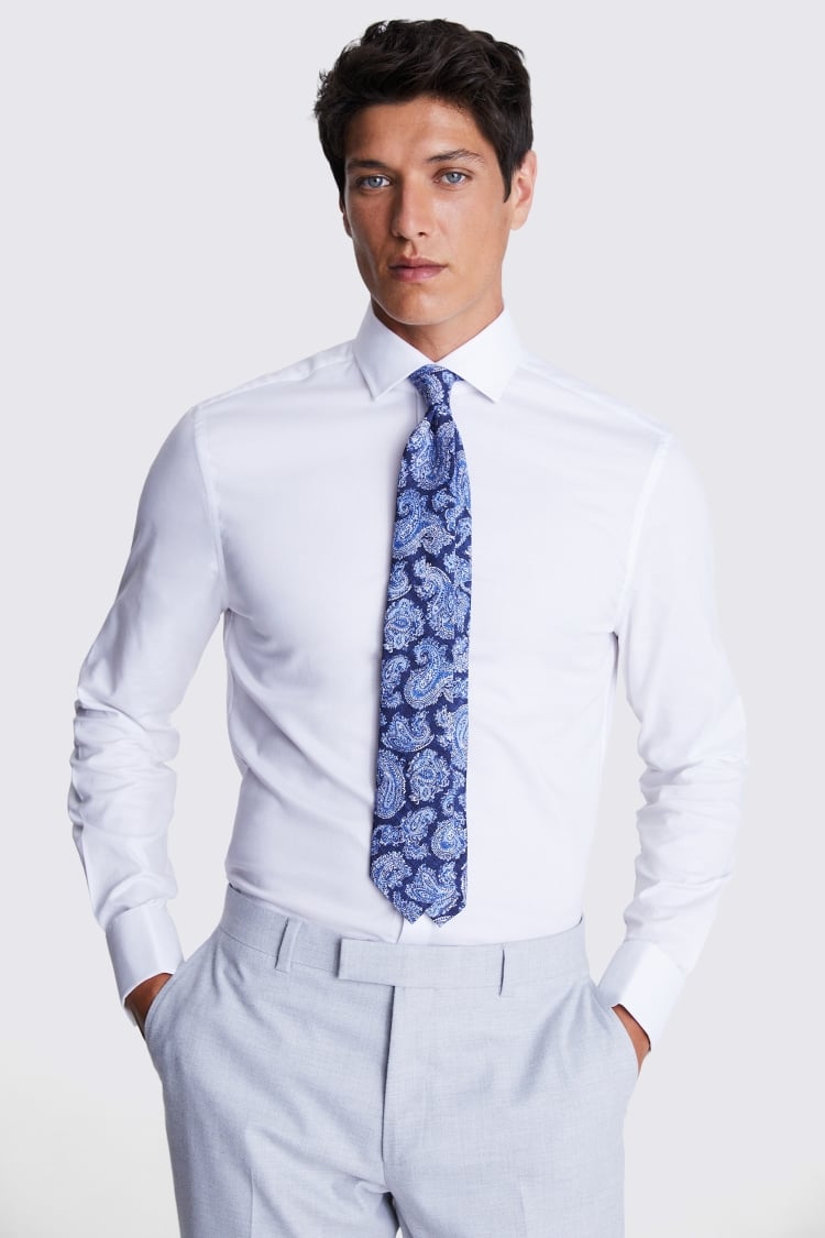 Bottinelli Navy & Blue Silk Paisley Tie