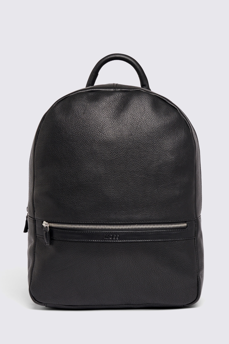 Black Grained Leather Backpack Buy Online at Moss