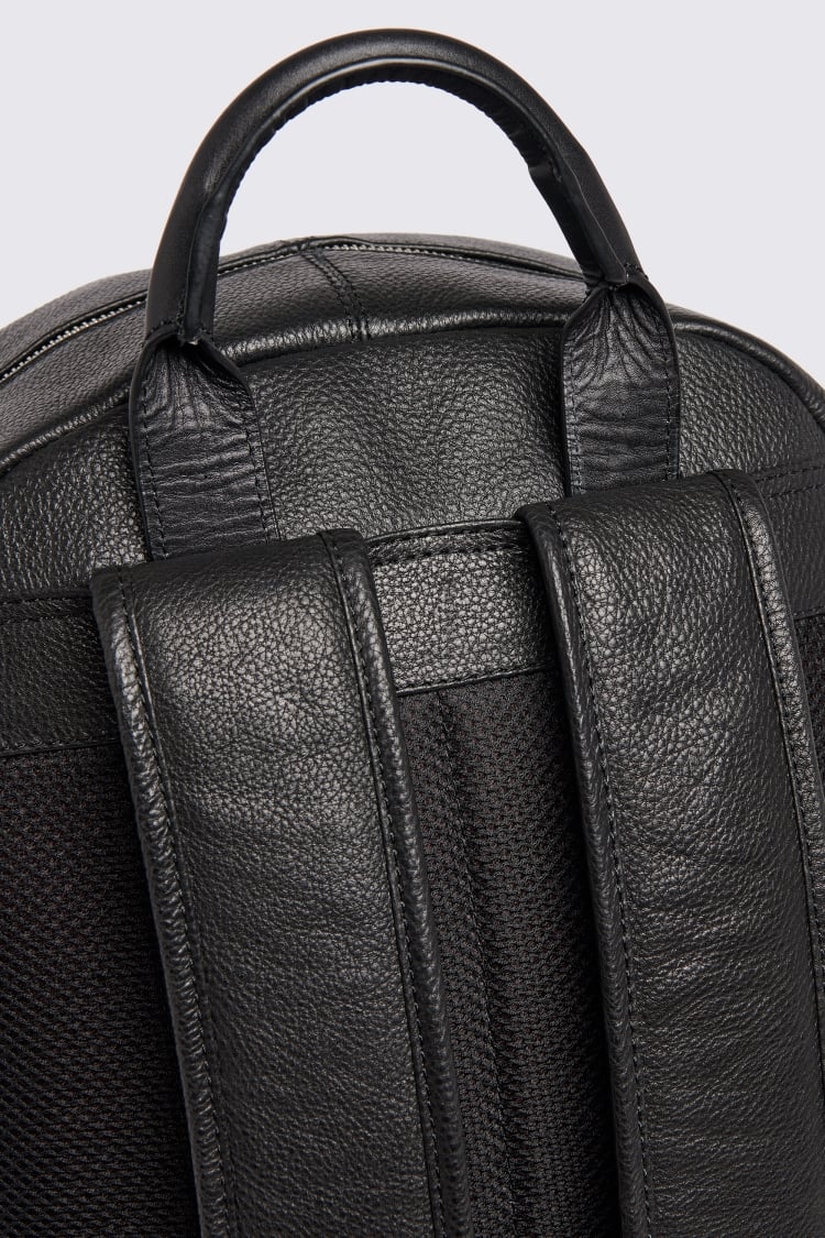 Black Leather Backpack -  UK