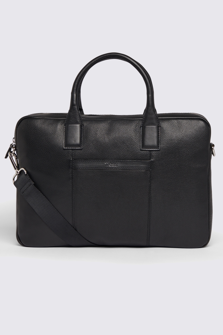 Black Grained Leather Briefcase