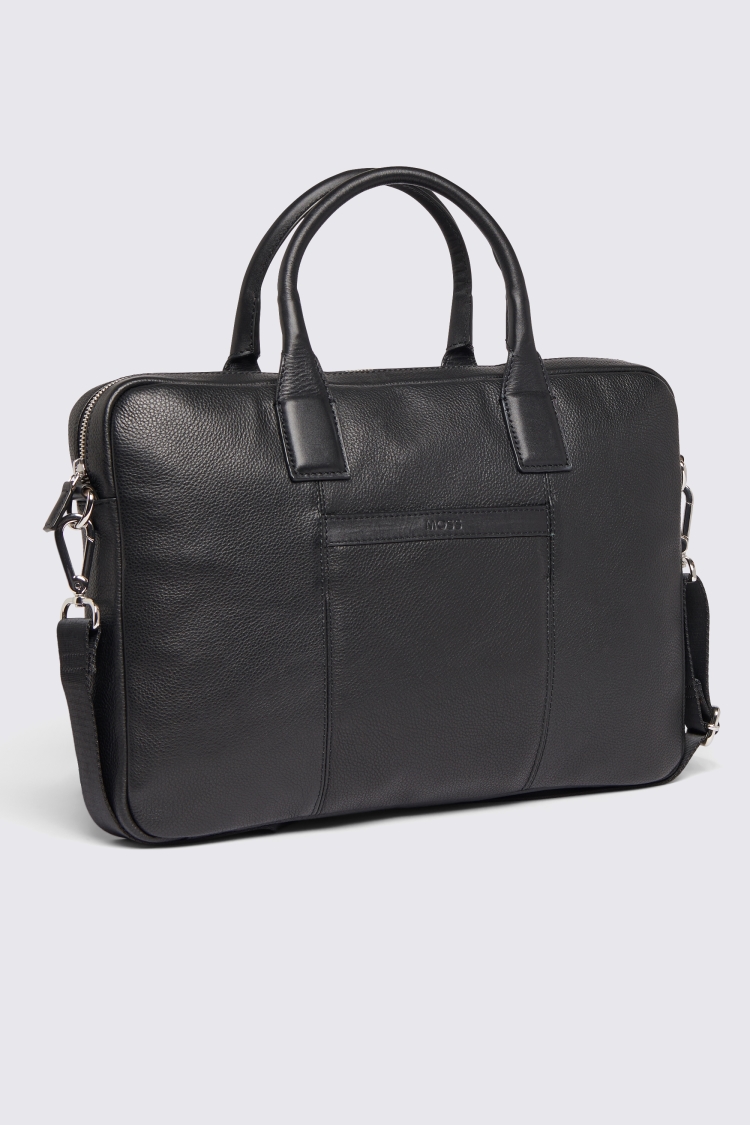 Black Grained Leather Briefcase