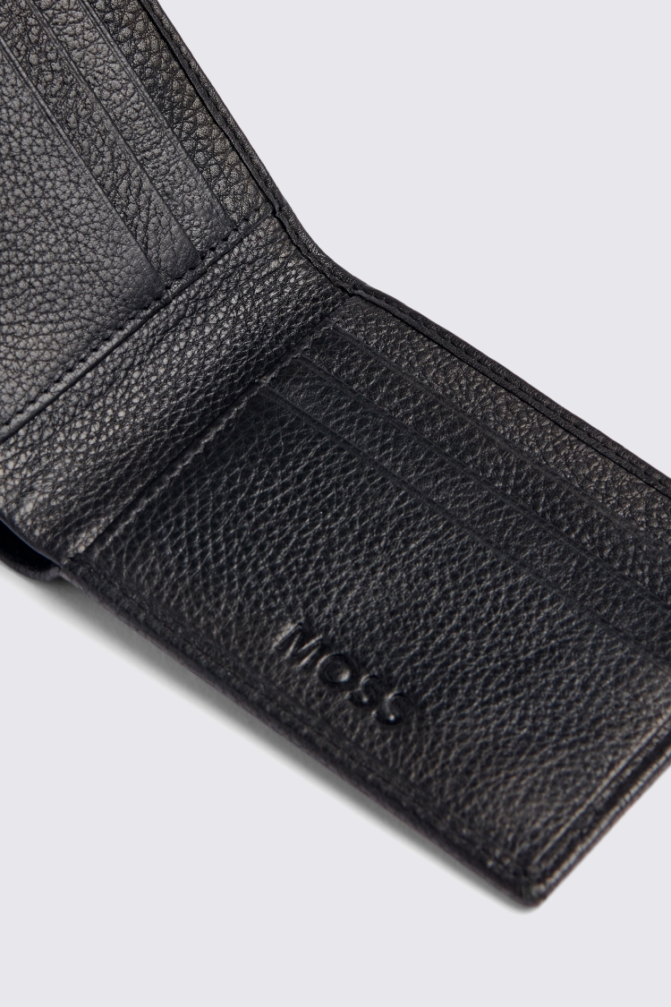 Black Grained Leather Wallet | Buy Online at Moss