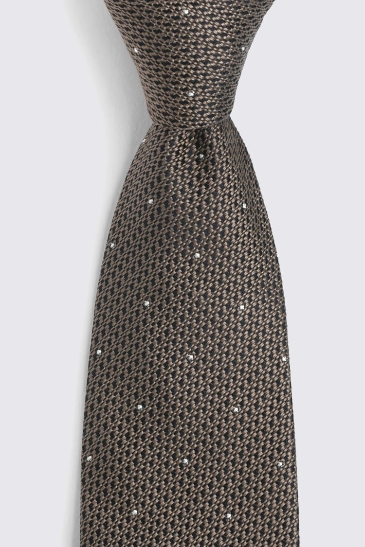 Bronze Silk Textured Spot Tie