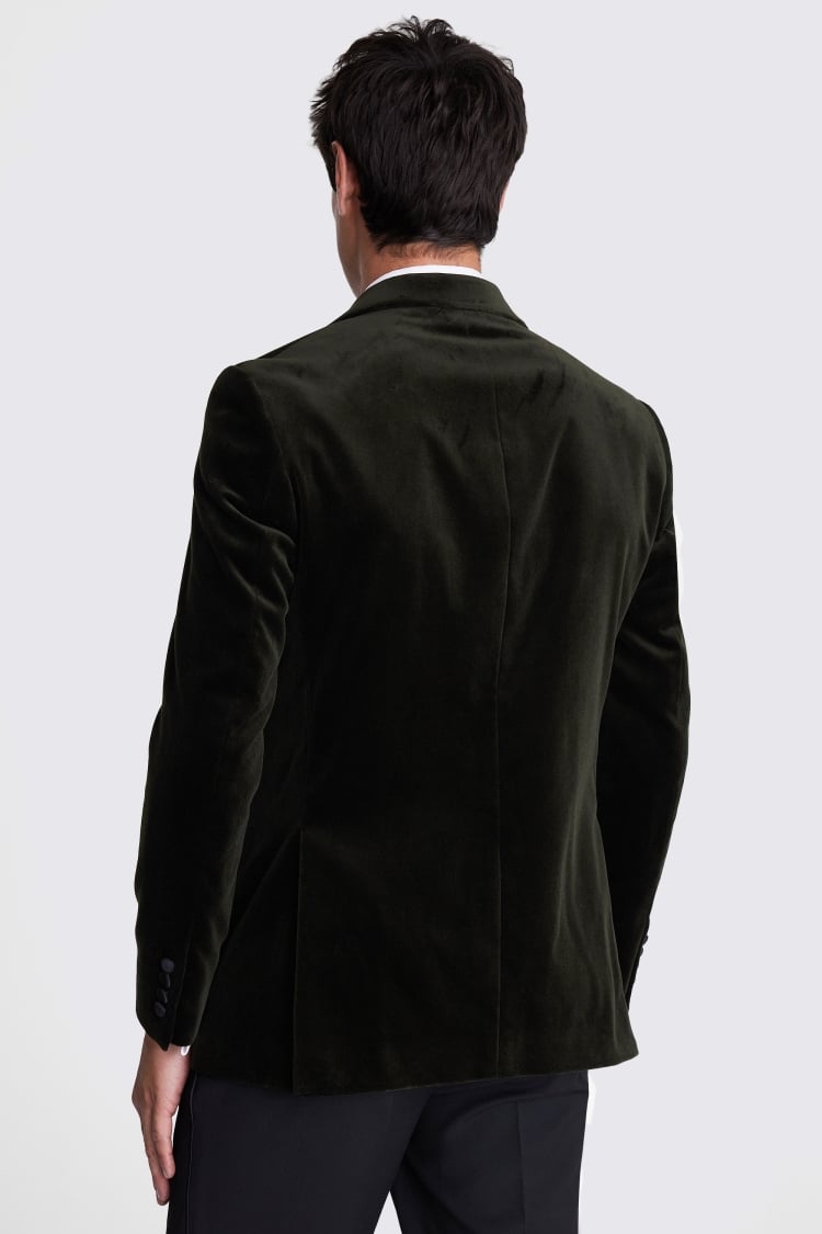 Regular Fit Olive Velvet Jacket