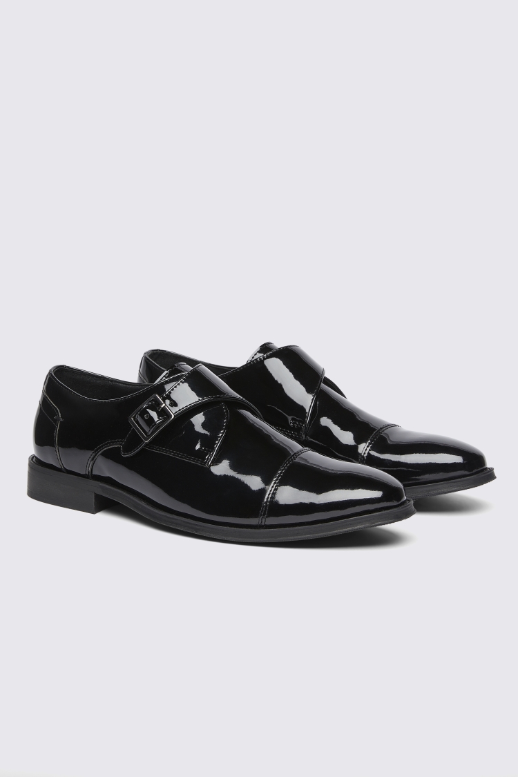 Black Patent Monk Shoes